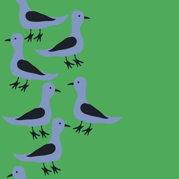 カラフルな鳩のパターン 単にベクトルイラスト — ストックベクタ