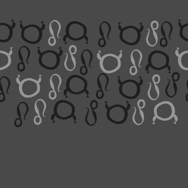 Burç burçları ile dikişsiz soyut desen, Boğa ve Aslan burçları vektör illüstrasyon 