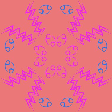 Burç işaretleri ile soyut desen, vektör illüstrasyon