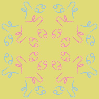 Zodiac Signs Dikişsiz desen. Vektör Illustration