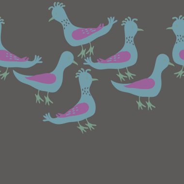 kuşlar, vektör çizim ile Seamless Modeli