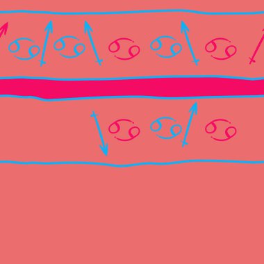 Zodiac Signs ile Dikişsiz soyut desen, vektör illüstrasyon