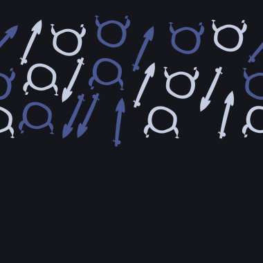 Burçlar ile dikişsiz desen, vektör arka plan