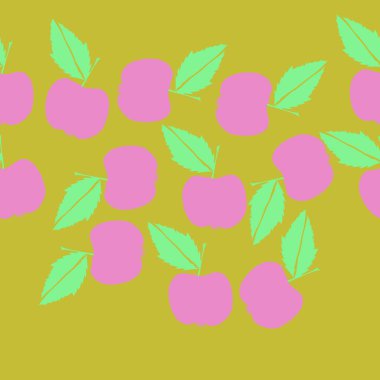 Elma ve yaprakları ile soyut arka plan