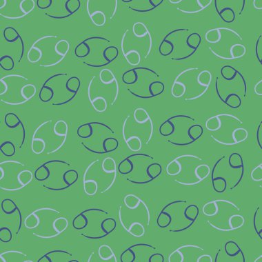 Kanser zodyak işaretleri nin dikişsiz paterni. Vektör çizimi