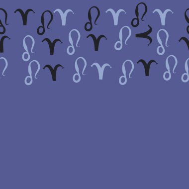 Zodyak işaretleri Dikişsiz desen - koç, aslan. Vektör çizimi