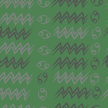 Zodiac Signs ile Dikişsiz desen, vektör illüstrasyon