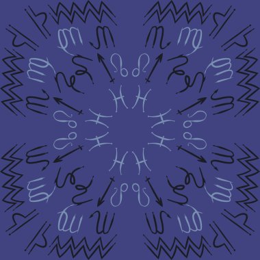 Soyut basit zodyak süsleme Dikişsiz desen