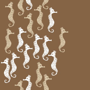 Seahorses desen renkli vektör Illustration