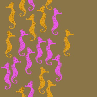 Seahorses desen renkli vektör Illustration