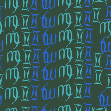 burç işaretleri ile dikişsiz desen, vektör illüstrasyon 