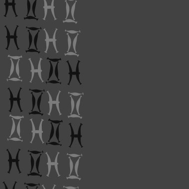 Zodiac Signs ile Dikişsiz soyut desen, vektör illüstrasyon