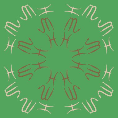 Akrep, oğlak burçlarının dikişsiz deseni. Vektör çizimi