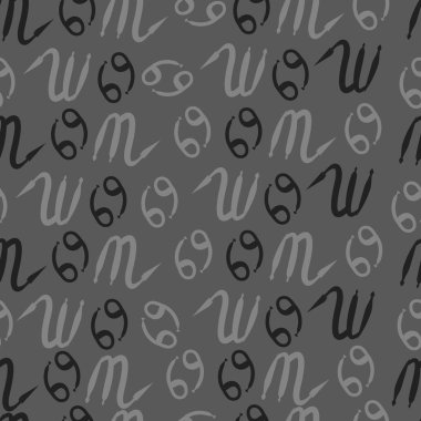 Zodiac Signs Dikişsiz desen. Vektör Illustration
