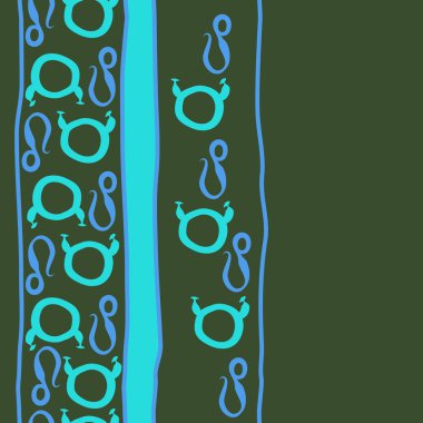 Burç burçları ile dikişsiz soyut desen, Boğa ve Aslan burçları vektör illüstrasyon 