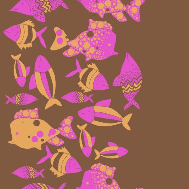 Renkli balıklar ile dikişsiz desen, vektör