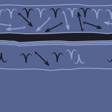 Burçların dikişsiz desen - yay, koç. Vektör çizimi