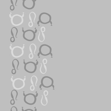 burç burçları ile soyut desen, Boğa ve Aslan burçları vektör illüstrasyon 