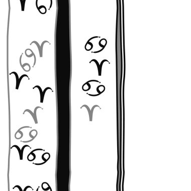 Zodiac Signs Dikişsiz desen. Vektör Illustration