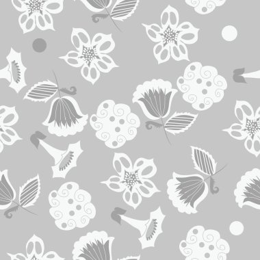 Yaratıcı çiçeklerle kesintisiz soyut desen