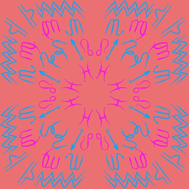 Soyut basit burç süslerinin kusursuz deseni