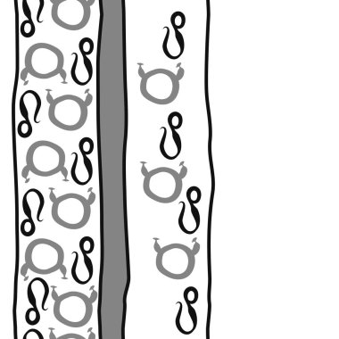 Burç burçları ile dikişsiz soyut desen, Boğa ve Aslan burçları vektör illüstrasyon 