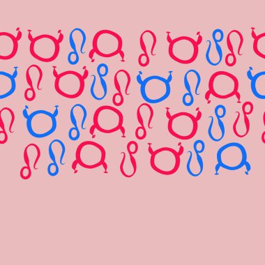 Burç burçları ile dikişsiz soyut desen, Boğa ve Aslan burçları vektör illüstrasyon 