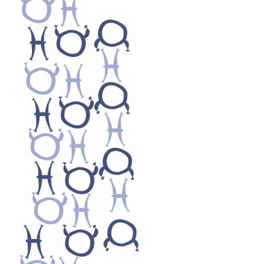 ışık Boğa ve İkizler astrolojik işaretler, zodyak sembolleri vektör illüstrasyon, kopya alanı