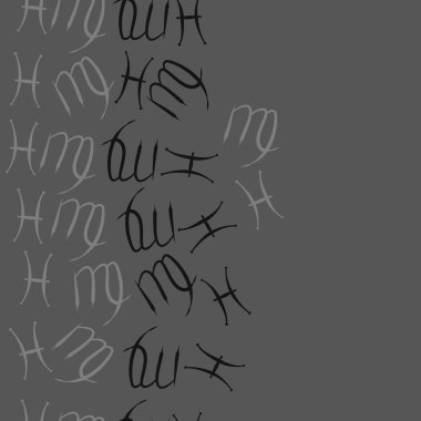 Soyut basit kaligrafi dikişsiz desen