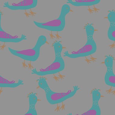kuşlar, vektör çizim ile Seamless Modeli