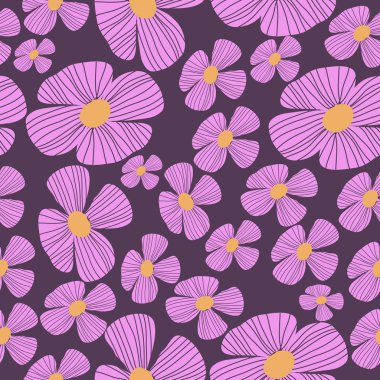 renkli dikişsiz çiçek deseni, sadece vektör illüstrasyon 