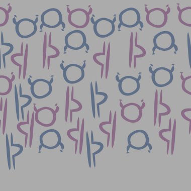 Terazi ve Boğa burçlarının dikişsiz desen, kopya alanı