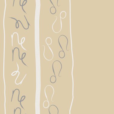 Zodyak işaretleri Dikişsiz desen - aslan, oğlak. Vektör çizimi