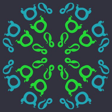 burçlar ile yeşil Dikişsiz soyut desen, Boğa ve Aslan burçları vektör illüstrasyon 