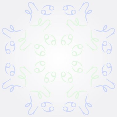 Zodiac Signs Dikişsiz desen. Vektör Illustration