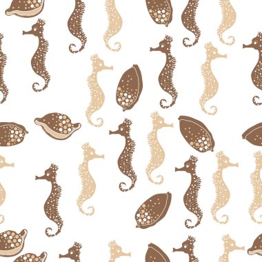 Dikişsiz deniz deseni, vektör çizimi