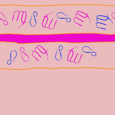 Soyut basit zodyak süsleme Dikişsiz desen