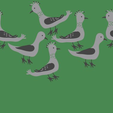 kuşlar, vektör çizim ile Seamless Modeli