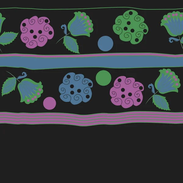 Padrão Abstrato Sem Costura Com Flores Coloridas — Vetor de Stock