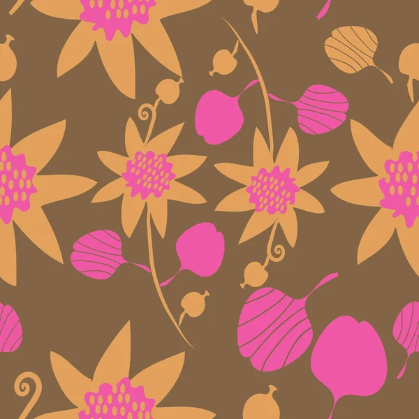 Patrón Floral Sin Costuras Ilustración Vectorial — Vector de stock