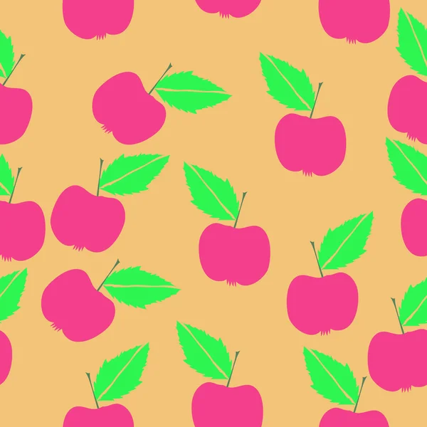 Αφηρημένο Φόντο Μήλα Και Φύλλα — Διανυσματικό Αρχείο
