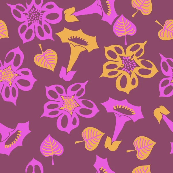 Patrón Floral Sin Costuras Ilustración Vectorial — Vector de stock