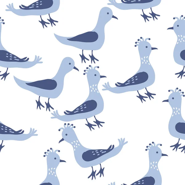 Padrão Sem Costura Com Aves Ilustração Vetorial — Vetor de Stock