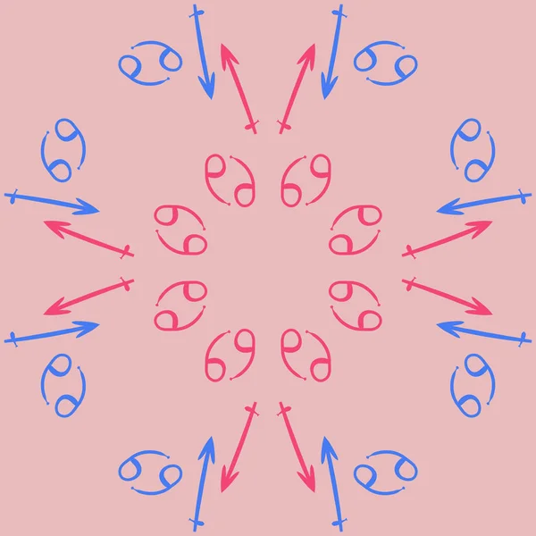 Circulaire Patroon Van Sterrenbeelden Doodles Kopieerruimte — Stockvector