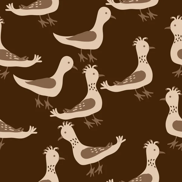Patrón Sin Costura Con Las Aves Ilustración Del Vector — Archivo Imágenes Vectoriales