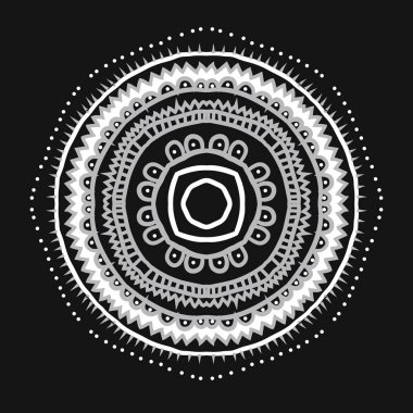 Renkli el çizilmiş motiflerin dairesel dikişsiz deseni