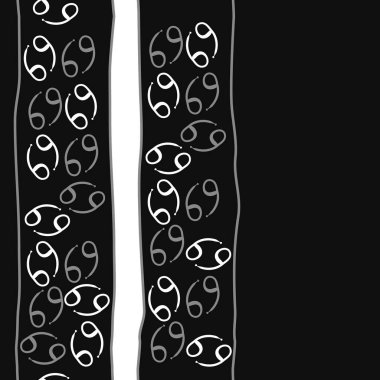 Zodiac Signs Dikişsiz desen. Vektör Illustration