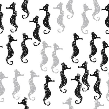 Seahorses desen renkli vektör Illustration