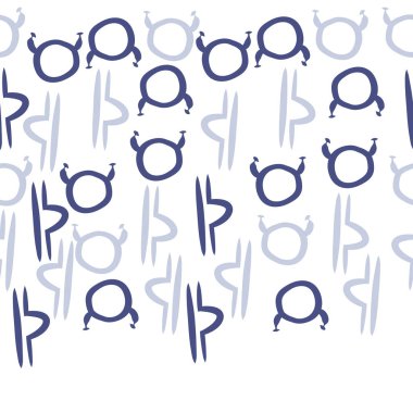 Terazi ve Boğa burçlarının dikişsiz desen, kopya alanı