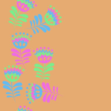 Renkli çiçekler ile dikişsiz soyut desen